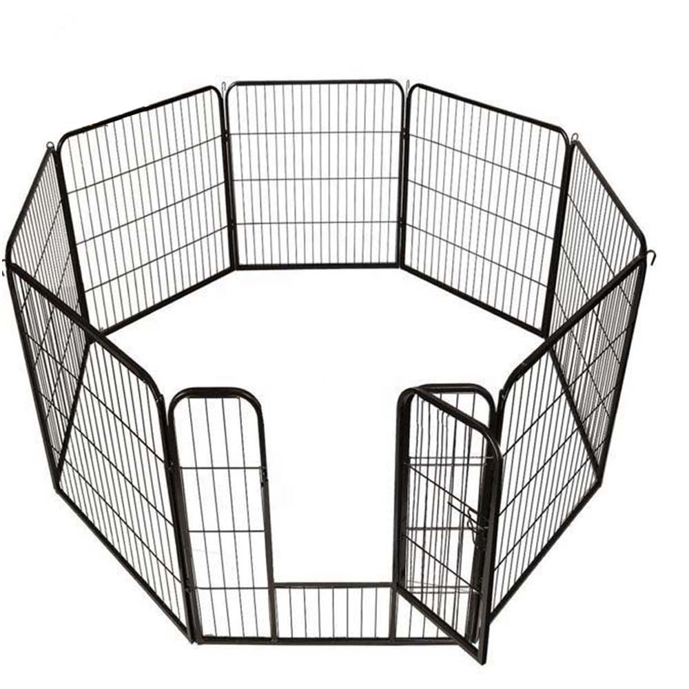 ڪتن ۽ ٻليون لاءِ 32 ”پيٽ پلےپن Heavy Duty Metal Dog Fence Safety Puppy Playpen