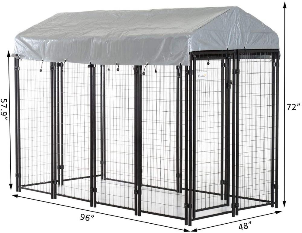 Ntja ea Kantle e Matha Boima ba Metal Welded Wire Dog Kennel 8'X4'X6'