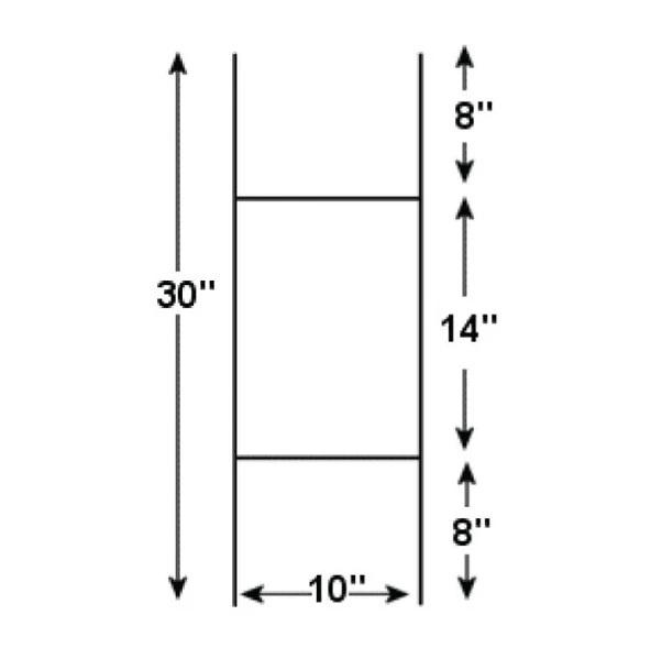 Оцинковані Н-подібні стовпи для газонів шириною 10 дюймів і висотою 24 дюйми
