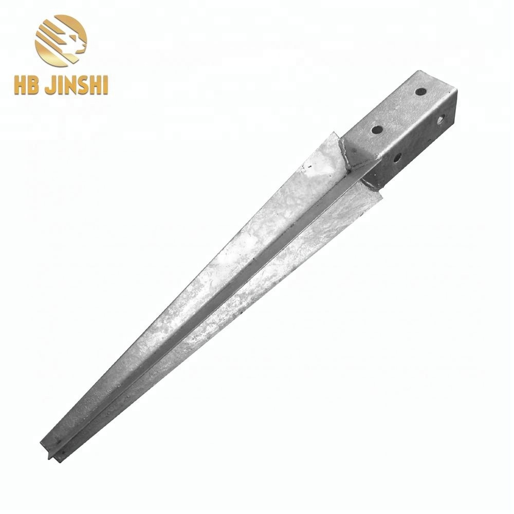 Post Anchor 24 in. Galvanized Wooden Mailbox Posts Grounding Foundation Plates Steel Post Anchors
