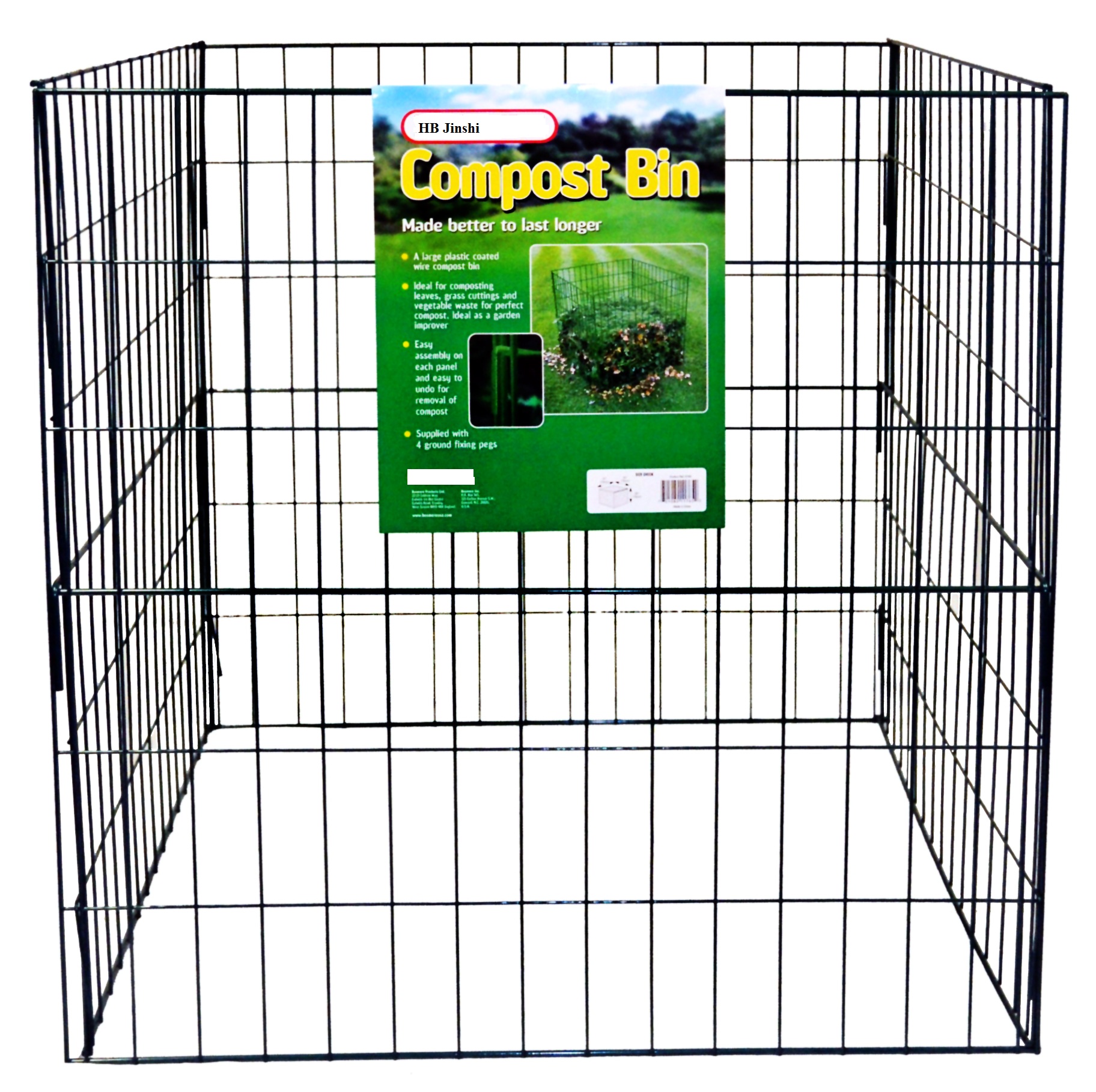 48"x48"x36" Ufa Wokutidwa ndi waya wa dimba Compost Bin