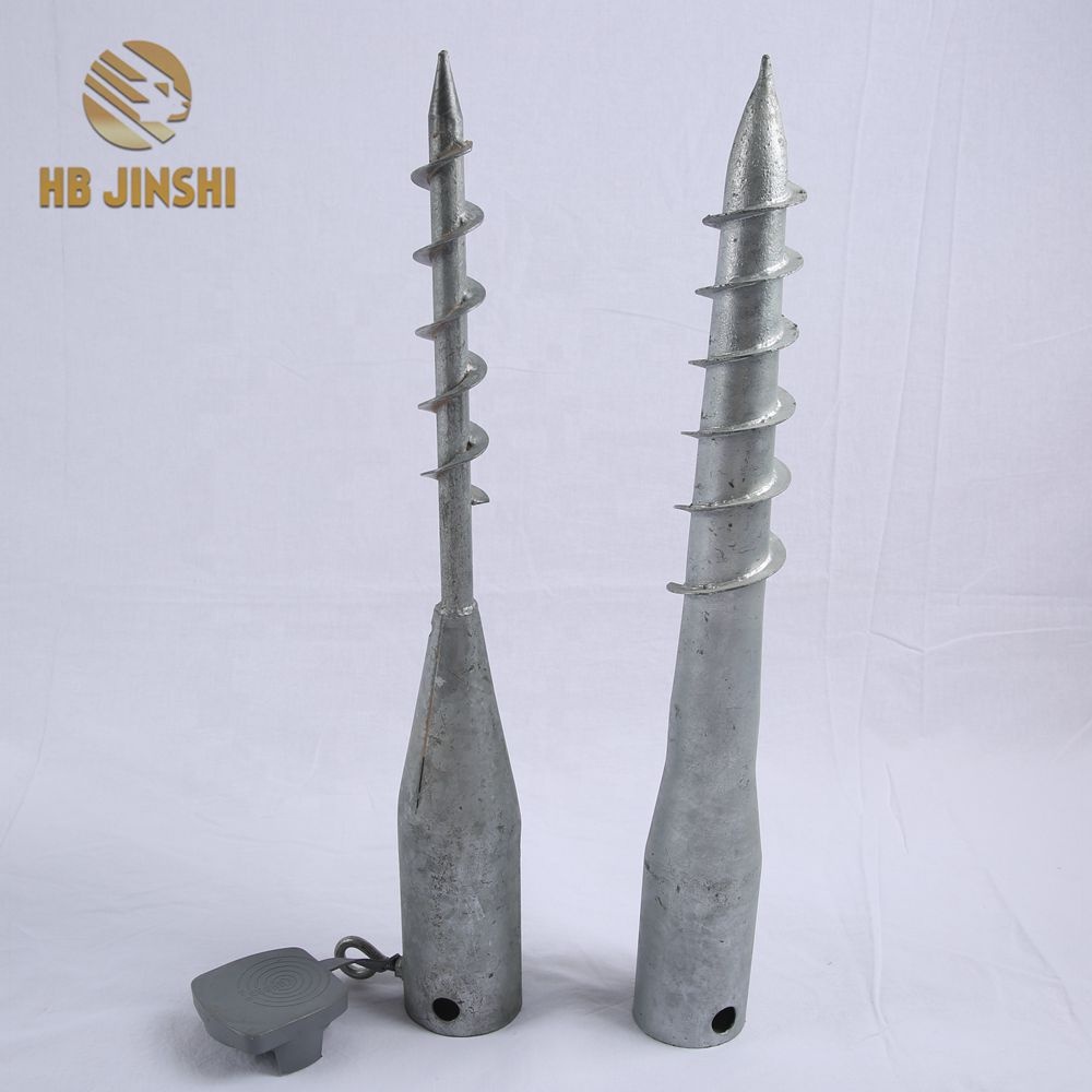 Round pole anchor Ground screw post anchor