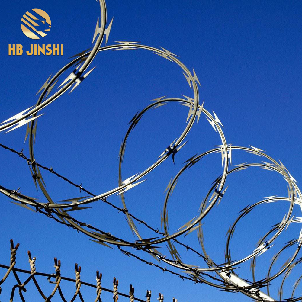 CBT 65 high zinc coated razor wire 56 turns concertina wire