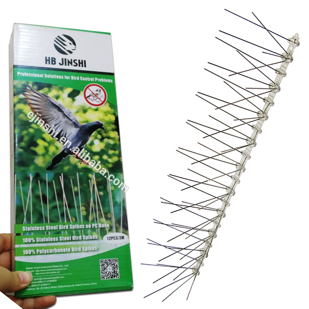 កញ្ចប់ 3m ប្រអប់ពណ៌ដែលមិនមានភ្ជាប់មកជាមួយឧបករណ៍កំចាត់សត្វល្អិត Pigeon Deterrent Anti Bird Spikes