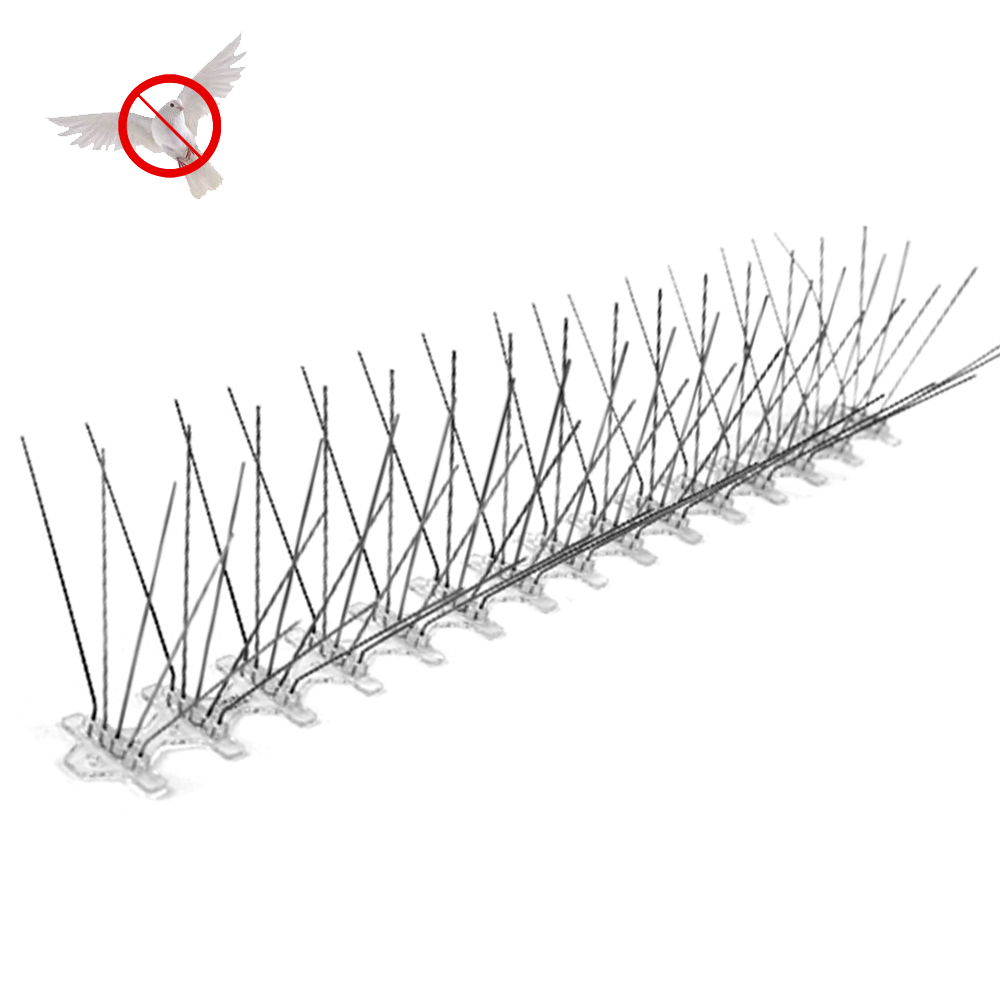 5 rows 75 Spikes Stainless Steel PC Basement Bird Control  Bird Repellent Anti Bird Spikes