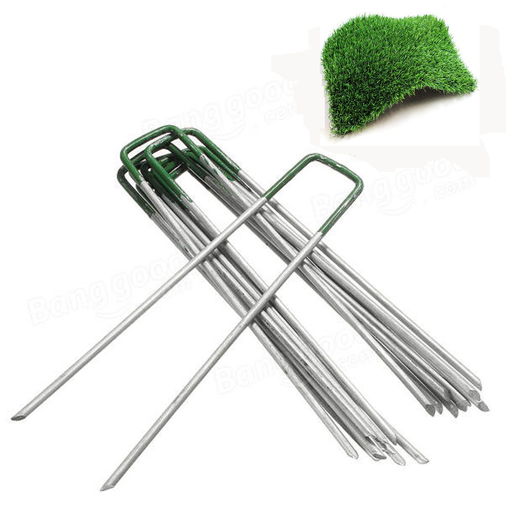 6"*1"*6" Artificial grass green coated u pegs