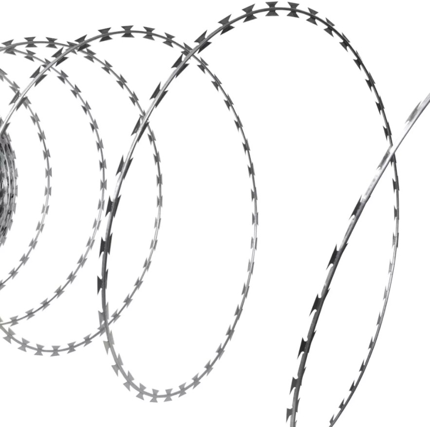 نوار تیغه حصار سیم خاردار تیغ امنیتی گالوانیزه