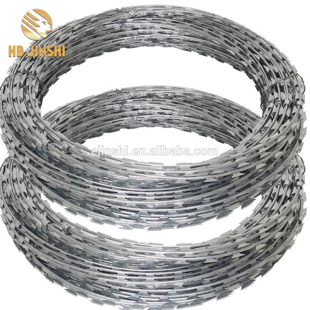 BTO-22 Double Coils Razor Barbed Wire Mataas na Seguridad Concertina Barbed Wire