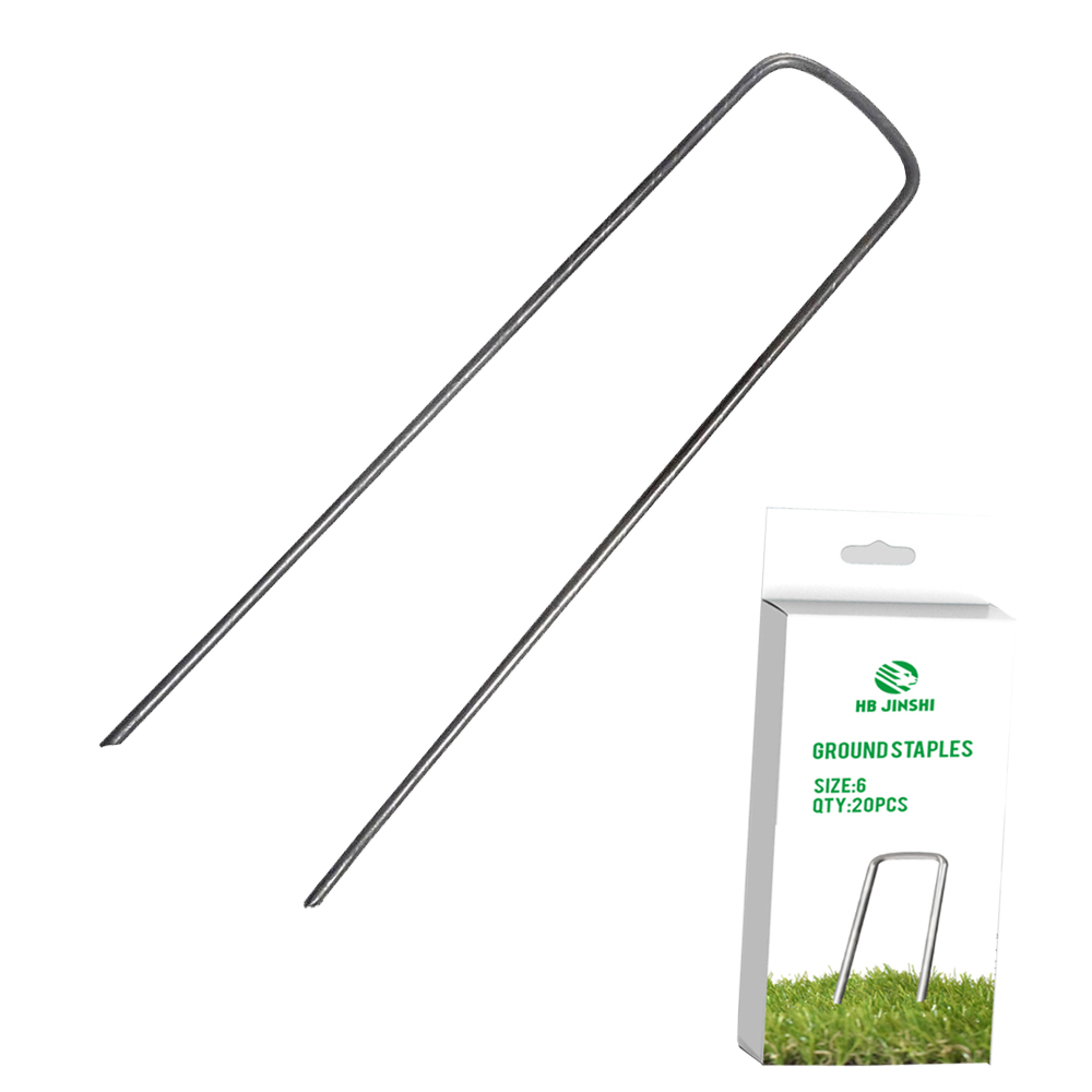 ගැල්වනයිස් කරන ලද 6''*1''*6'' 20pcs/box Ground Staples U හැඩැති කොටස්