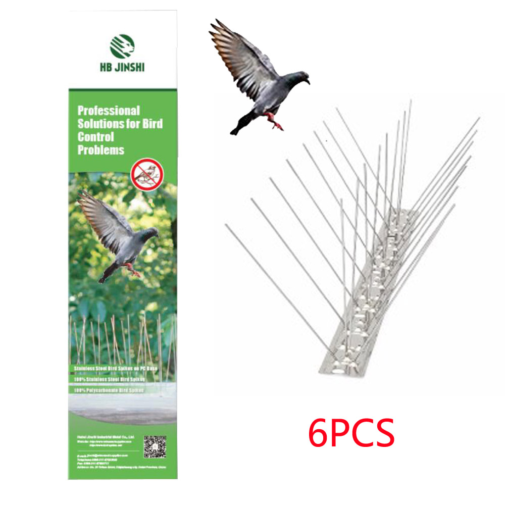 3մ փաթեթ 12 հատ 25սմ PC Base Color Box Չժանգոտվող պողպատից Pest Control Pigeon Deterrent Anti Bird Spikes