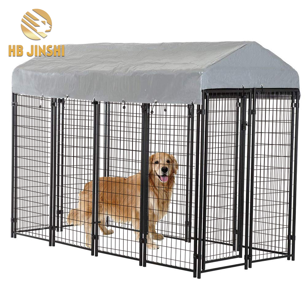 ਛੱਤ ਦੇ ਨਾਲ 4ft welded ਤਾਰ ਜਾਲ ਕੁੱਤੇ kennel