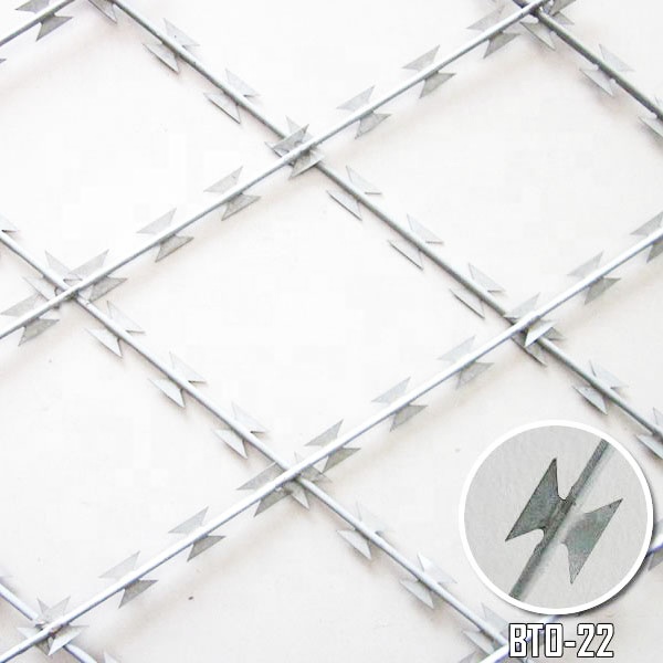 75*150mm Galvanized Welded Razor Wire Diamond Mesh