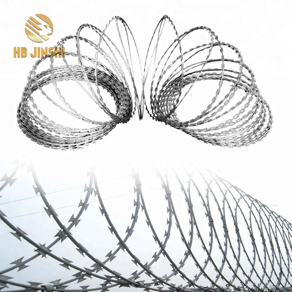Galvanized Military BTO-22 Prison Fencing Wire Cross Concertina Razor Barbed Wire