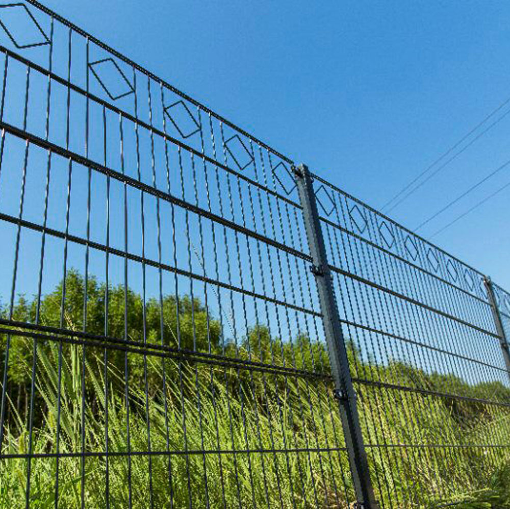 Green Powder Coated 868 Double Wire Welded Mesh Fence Panels