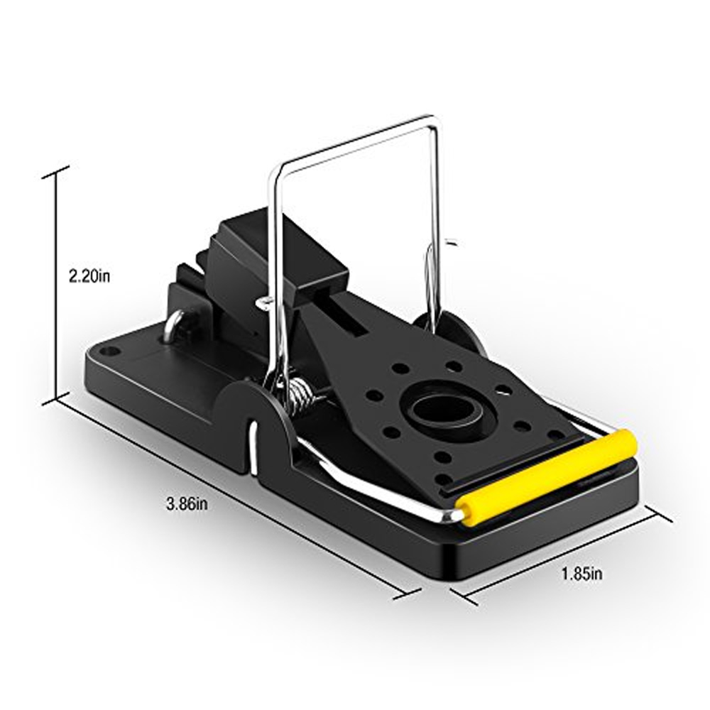 Trampa desbotable para control de pragas Trampas para ratos Trampa negra para ratos de plástico para o fogar