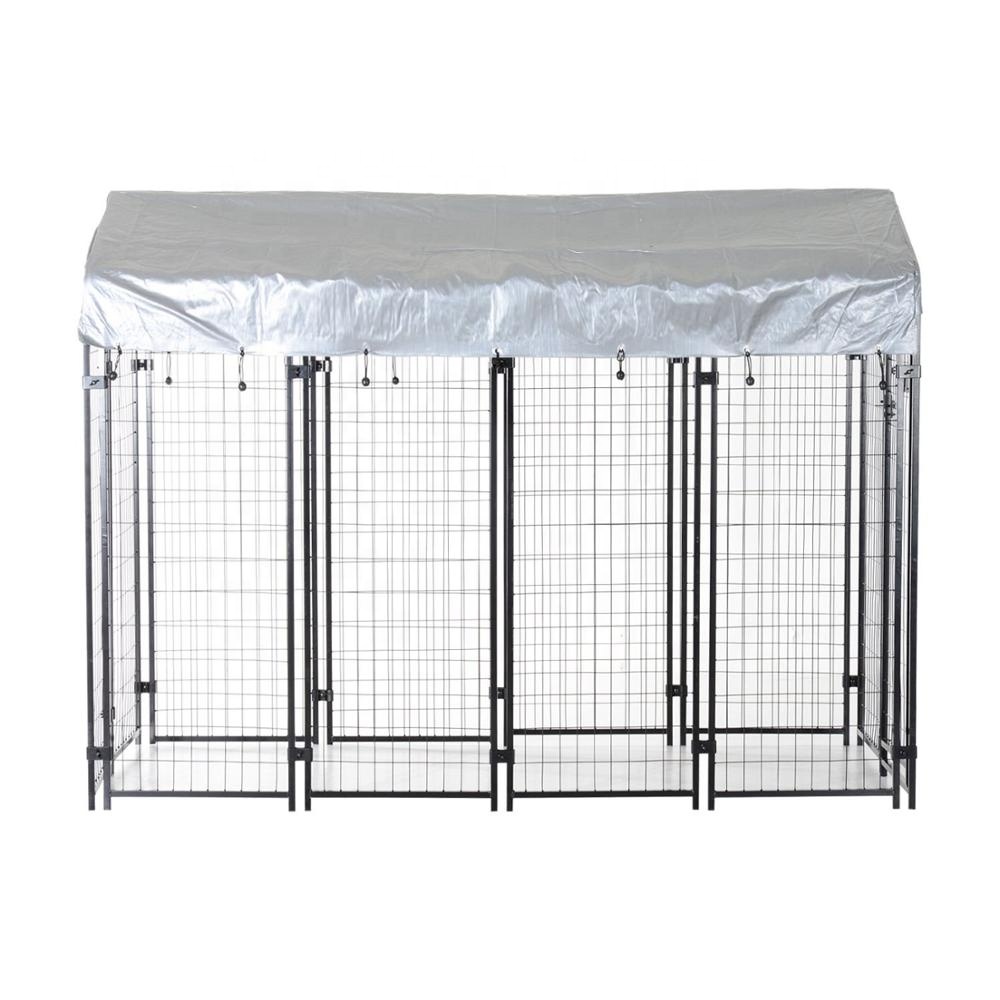 Large Dog House Outdoor Metal Welded Wire Dog Kennels 8' x 4' x 6'