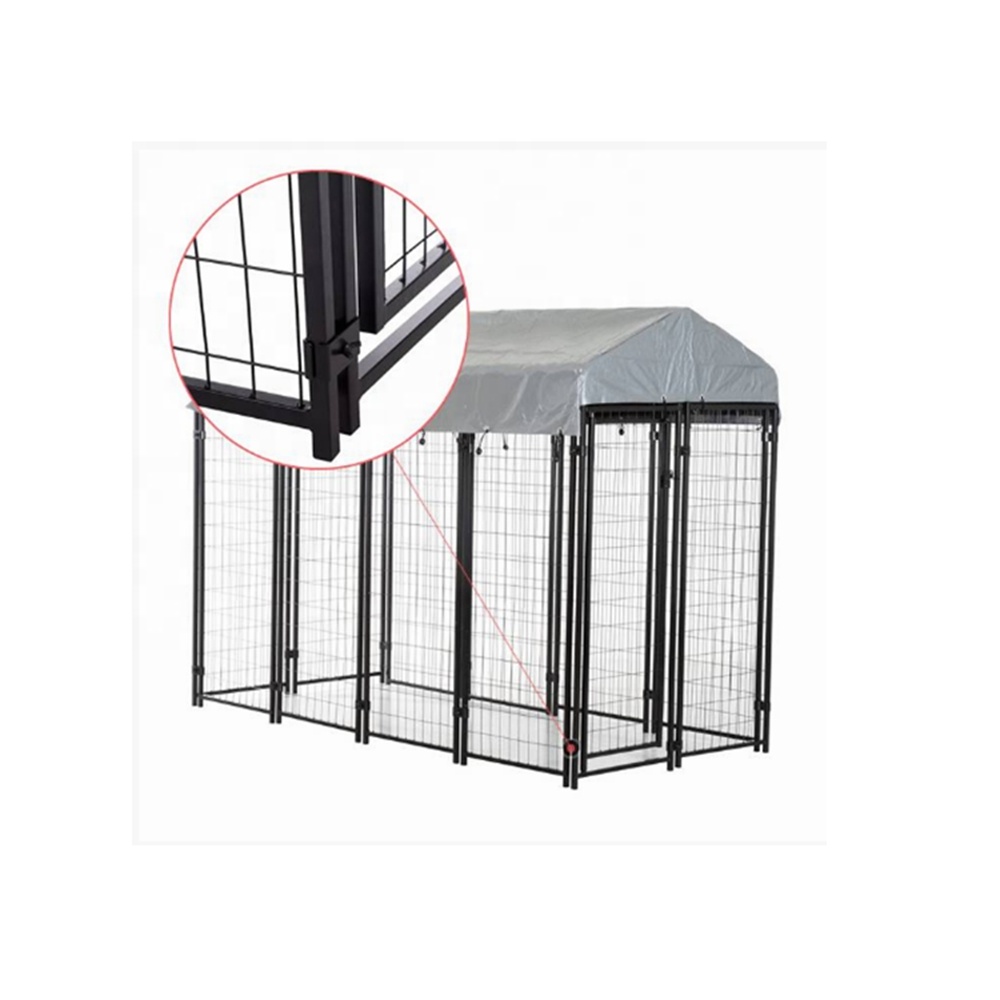 4ft * 6ft * 6ft Black Coated Welded Mesh Dog Kennel