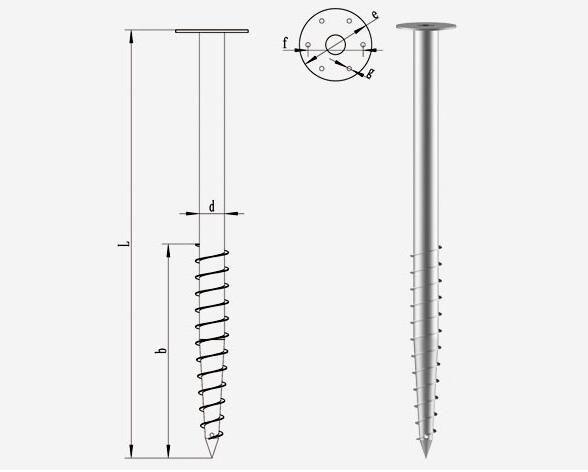 Hot Dip Galvanized Metal Ground Piles Screw Anchor