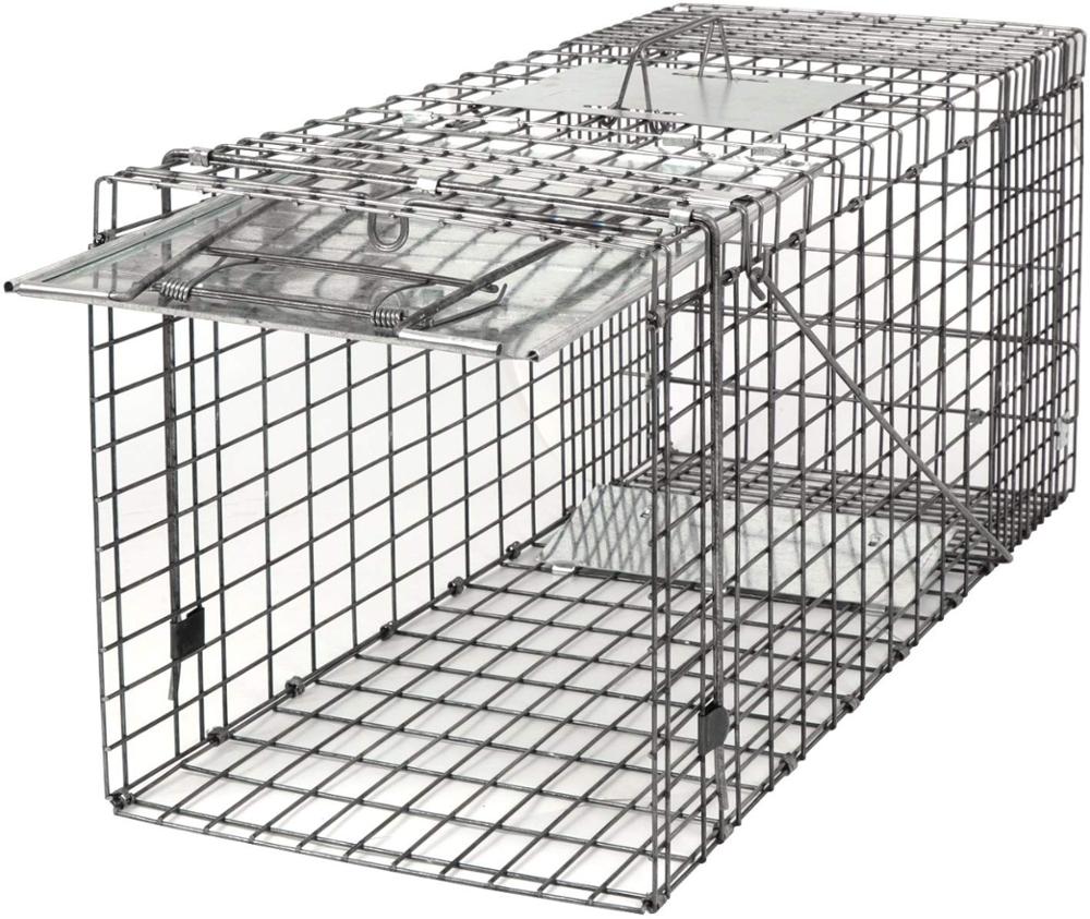 32-инчов Cage Trap Капан за живи животни Catch Release Хуманна клетка за гризачи за миещи мечки и котки