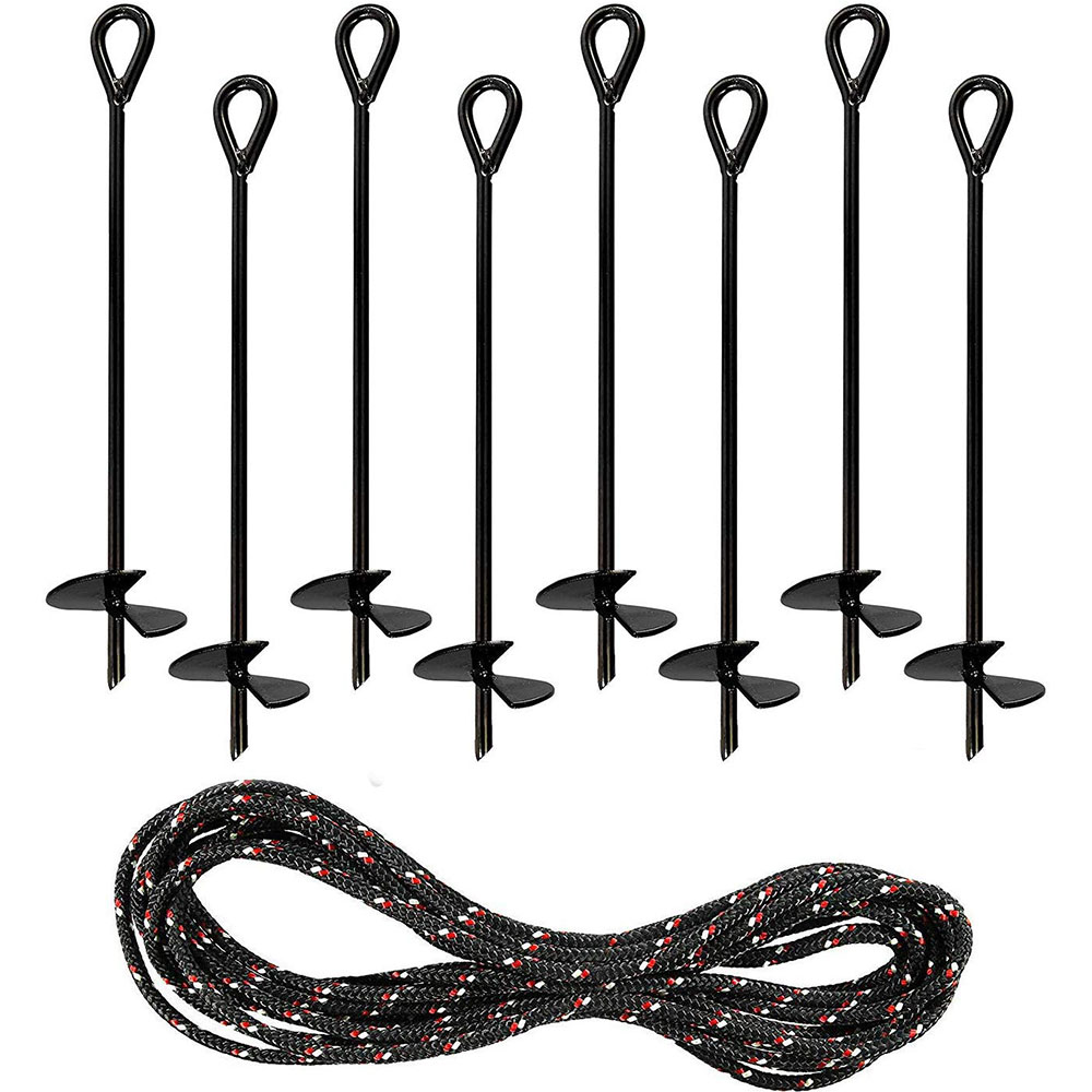 15 Inch Powder coated Steel Earth Auger Anchor Kit