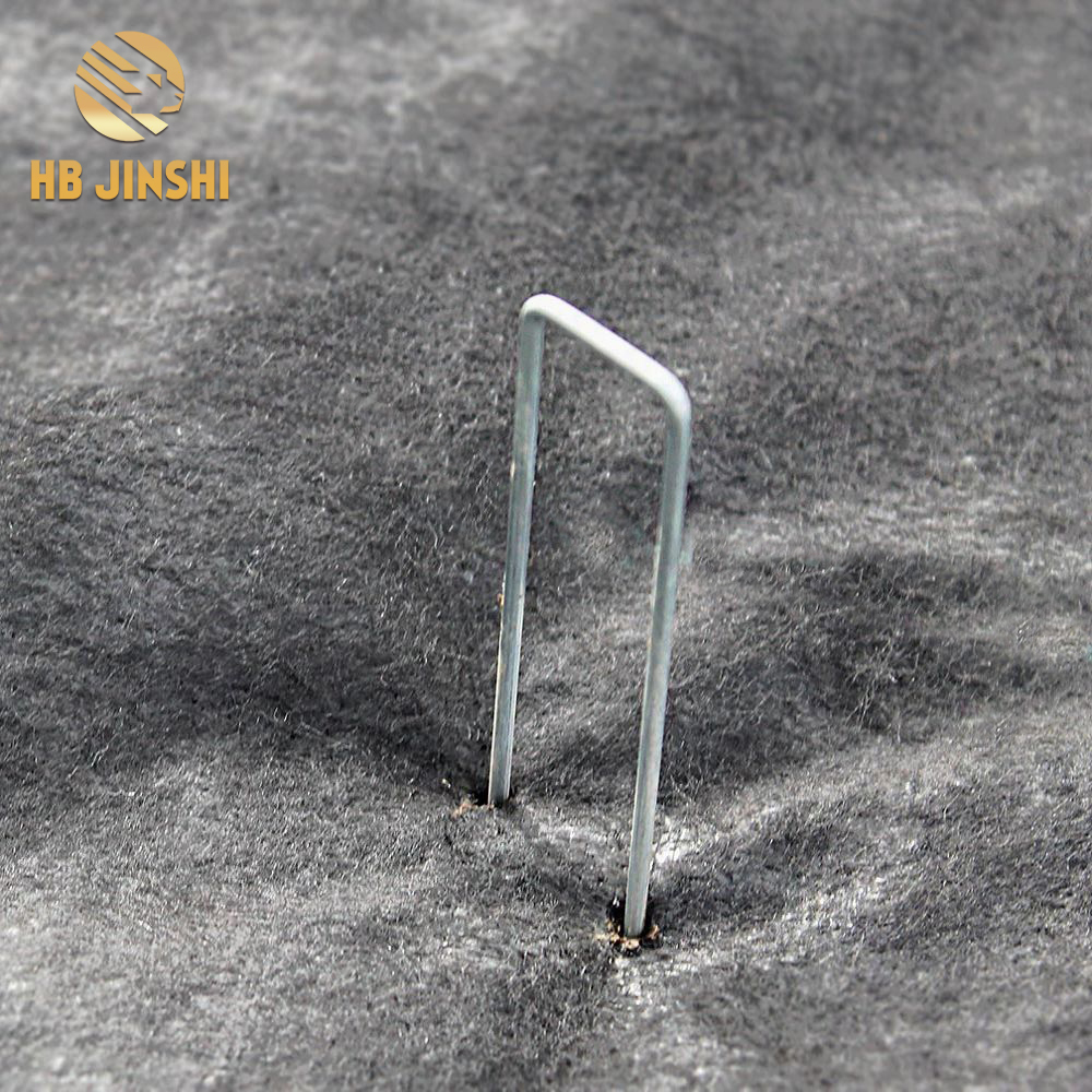Hot Sale 1" x 6" U Type Square Top Metal Wire Ground Pins Bindu Stake Sod Staple