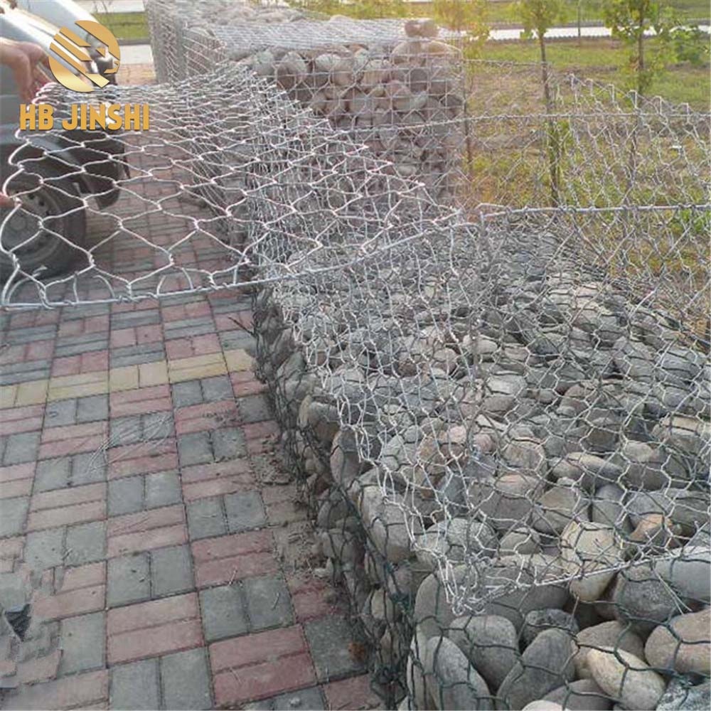 Hexagonal weave gabion Boxes Wall