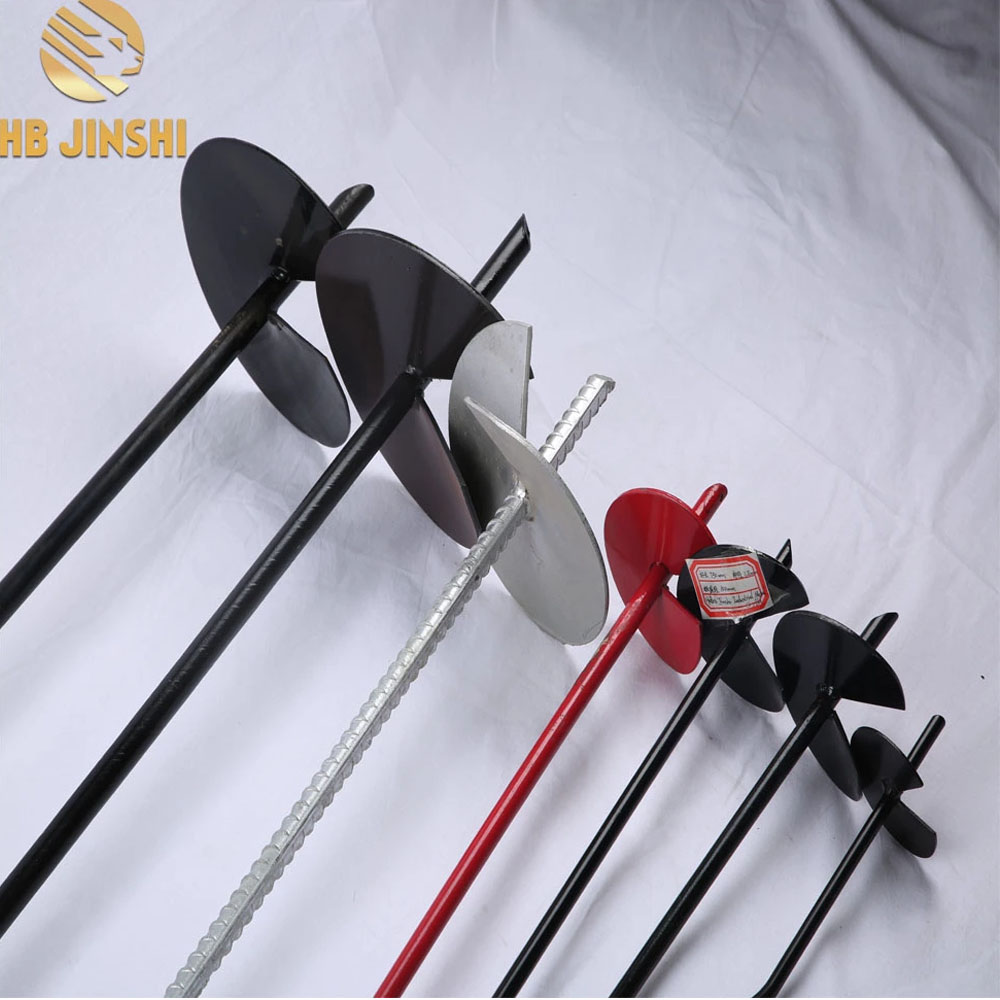 Black coated Screw Pole Anchor Ground Anchor