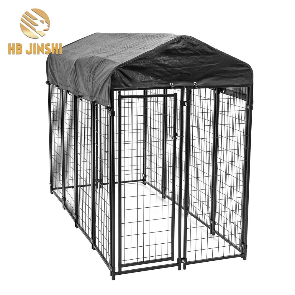 Outdoor Covered Galvanized Metal Dog Kennel Playpen