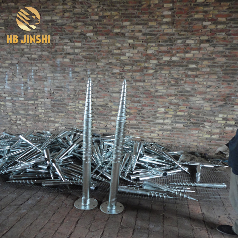 Ground auger for power drill with plate steel screw anchor