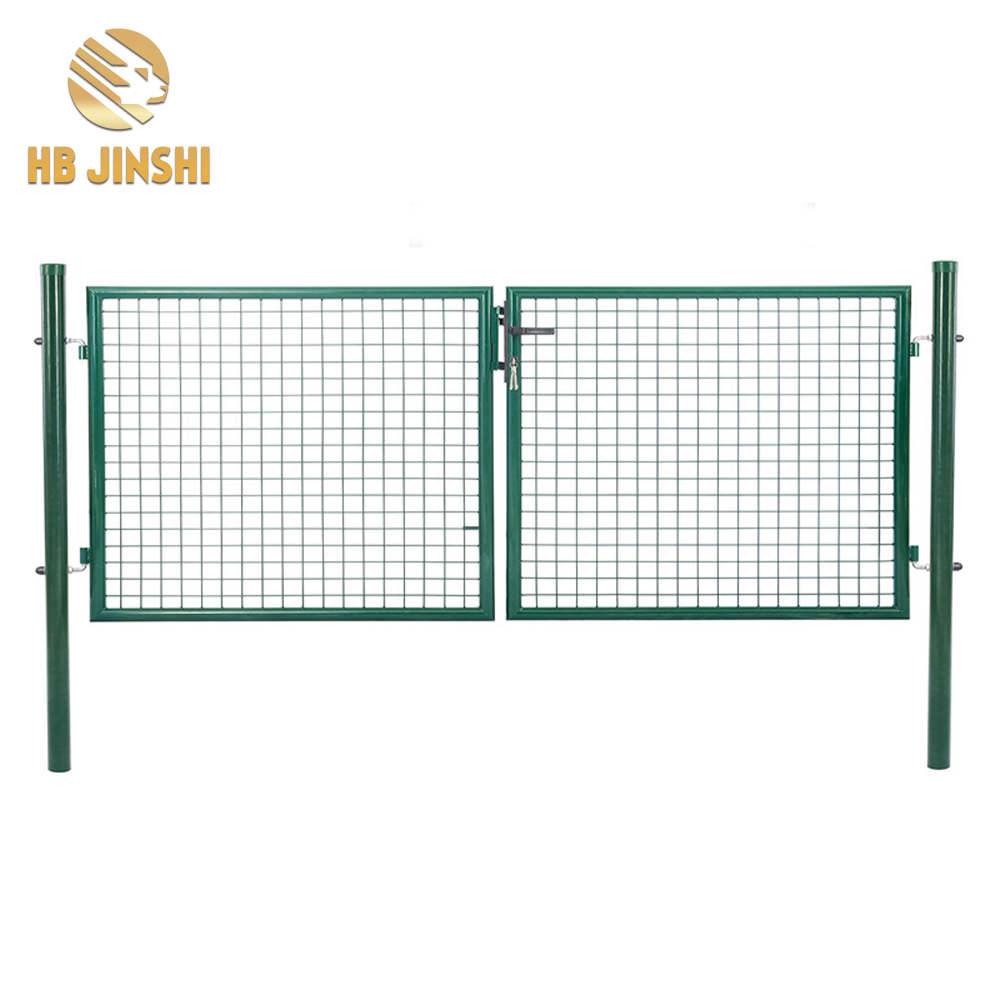 1.5m H x 4m L powder coating green color welded wire mesh panel double door ປະຕູຮົ້ວສວນ