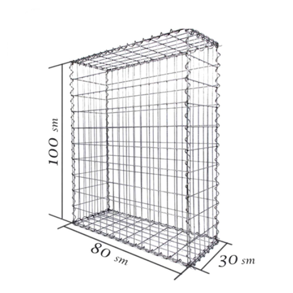 CE product customizable 1m x 0.8m x 0.3m Hot dipped galvanized welded gabione basket