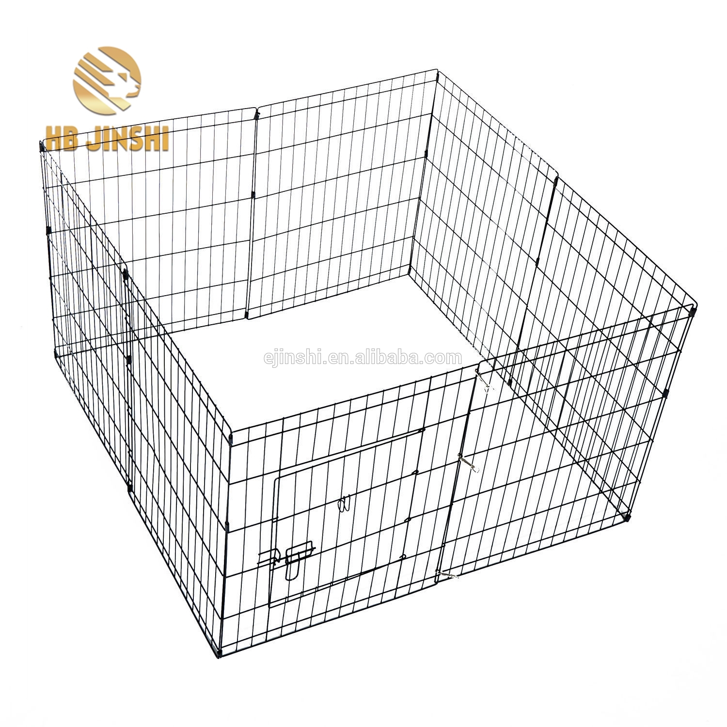 Dog Play Pen – Puppy Cat Rabbit Guinea Pig Run With Door Foldable Pet Enclosure