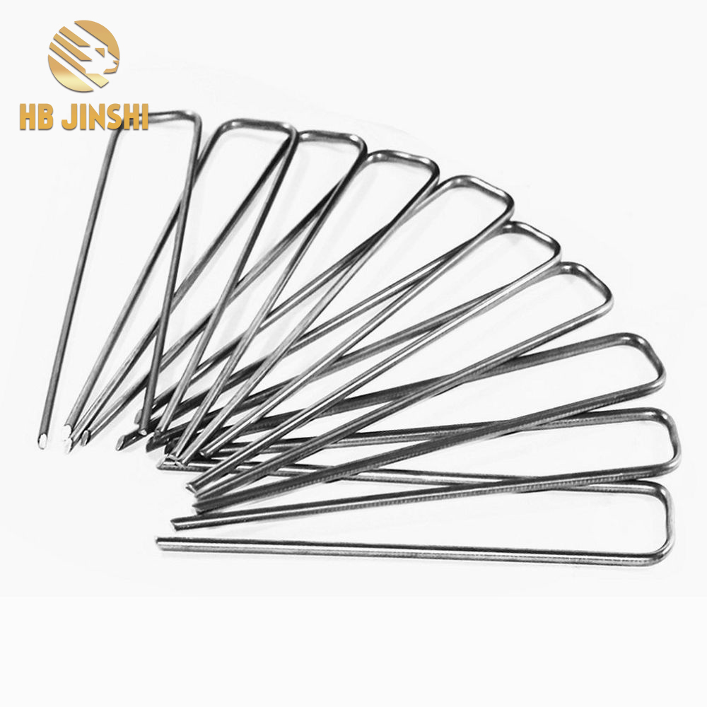 2.5mm تار 15 سانتي متره اوږدوالی U ډول Galvanized Landscape Sod Staples Fence Staples