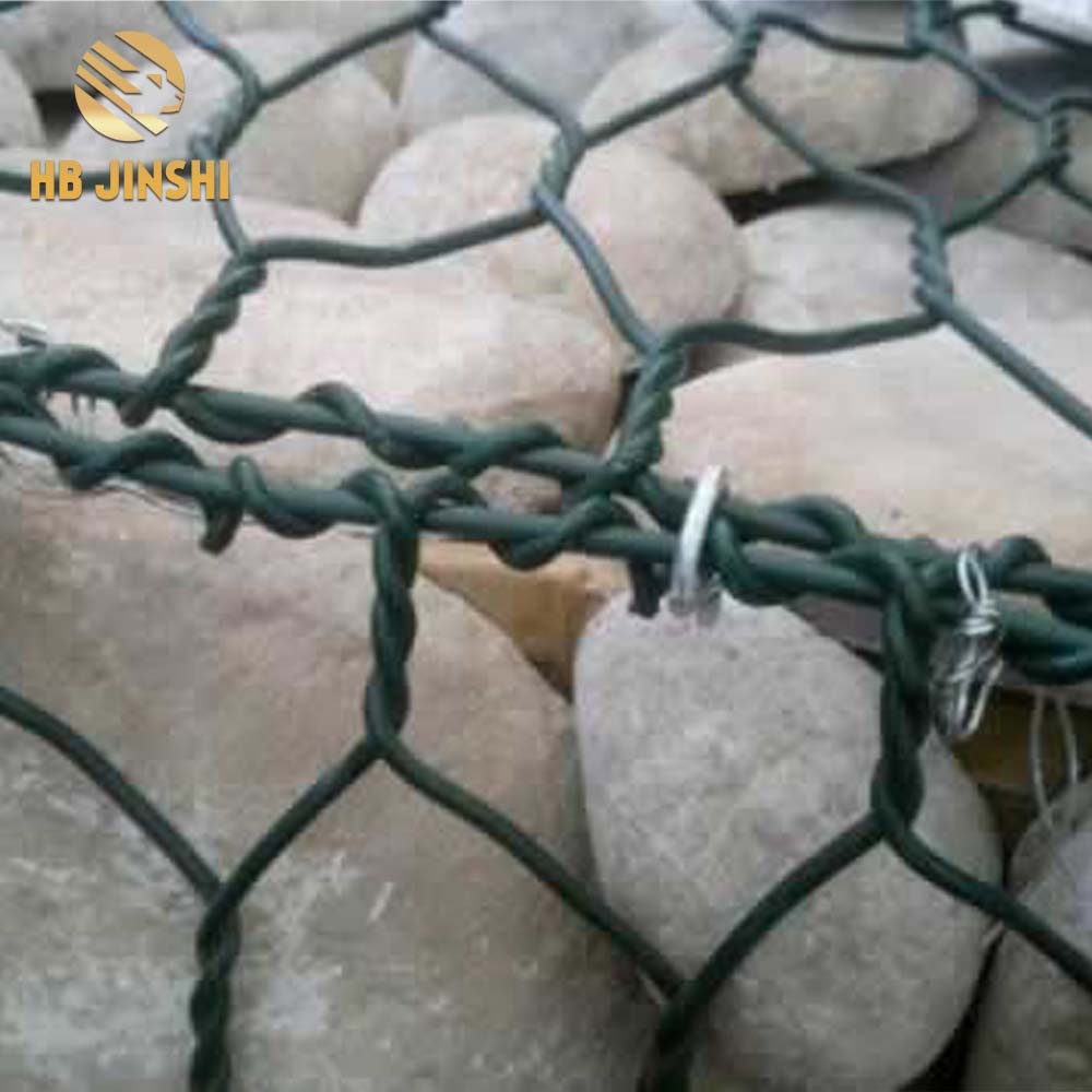 PVC Coated Hexagonal Woven gabion Boxes Wall