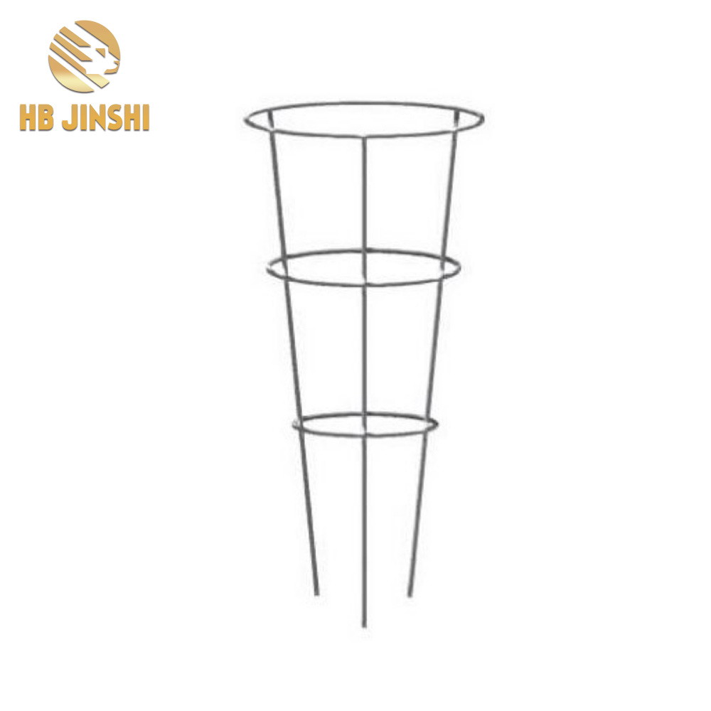 Galvanized 3-Ring Cone Tomato Cage Plant Climbing Support