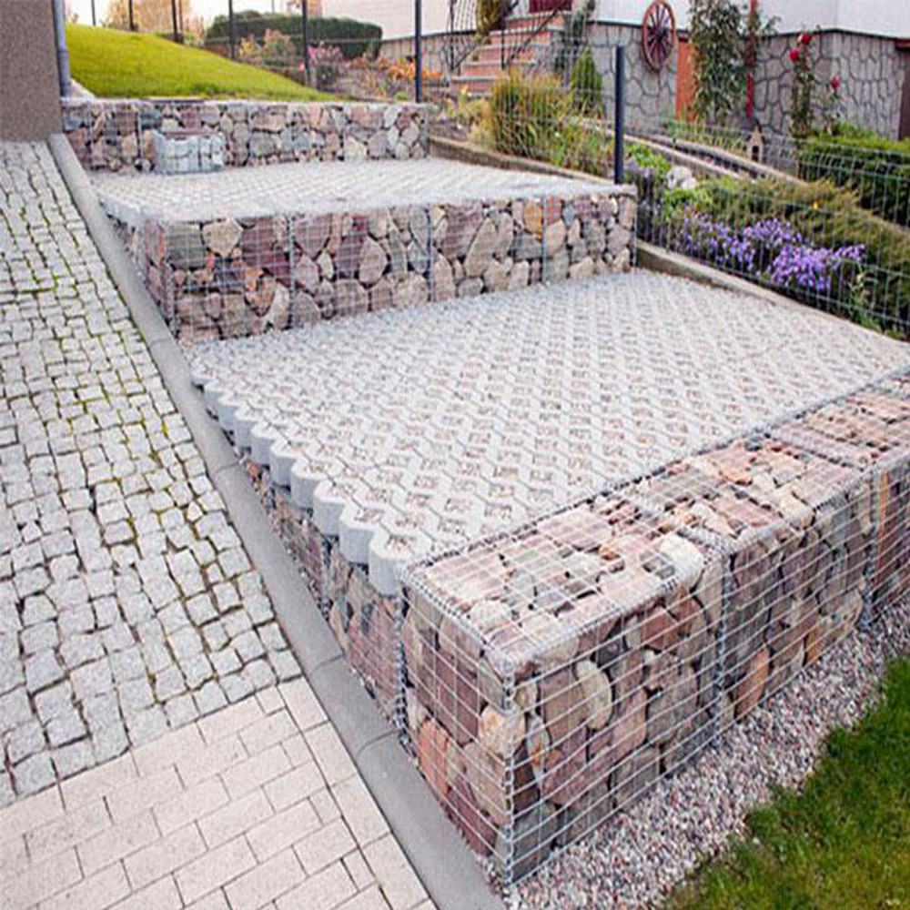 Gabion dekorativ i salduar me cilësi të lartë 1×0,5×0,3m për murin e kopshtit