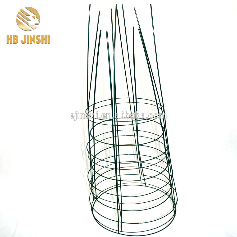 Powder Coated Colorful Steel Wire Round cone sharped Tomato Cage Factory