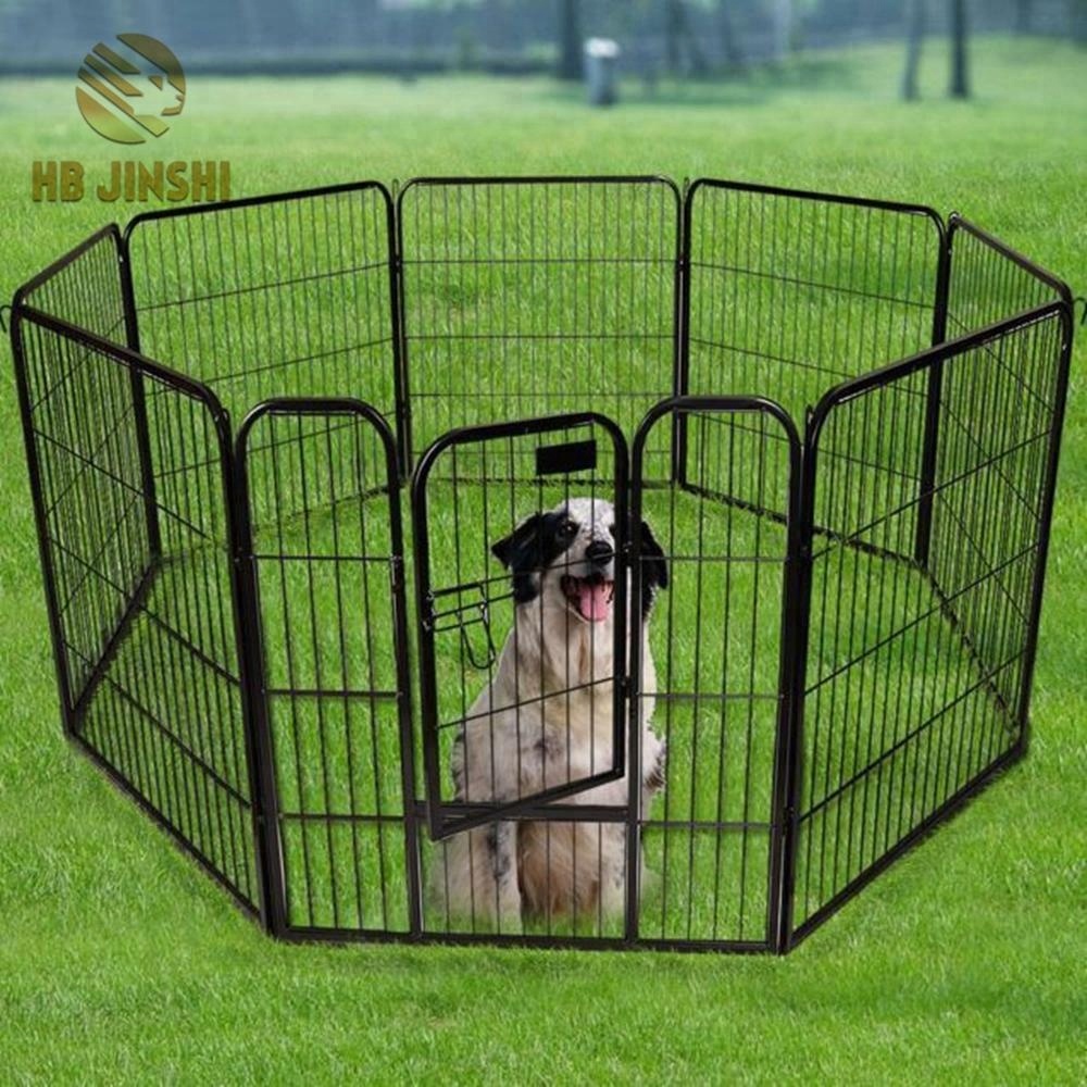 8 პანელი ლითონის შედუღებული მავთულის Pet Play Ground Dog Kennel