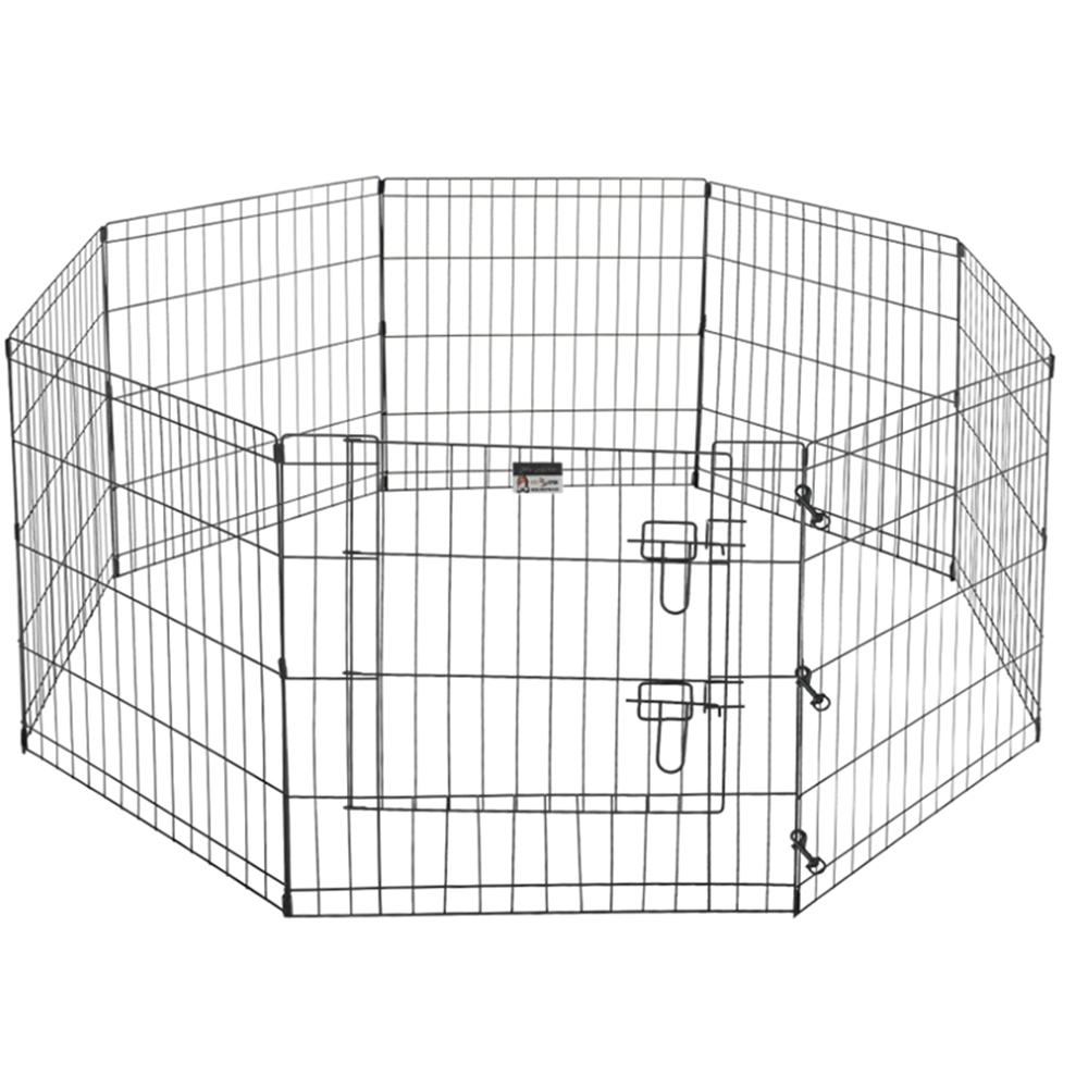 Parc pour chien pliable en fil galvanisé 80x75cmx8 panneaux