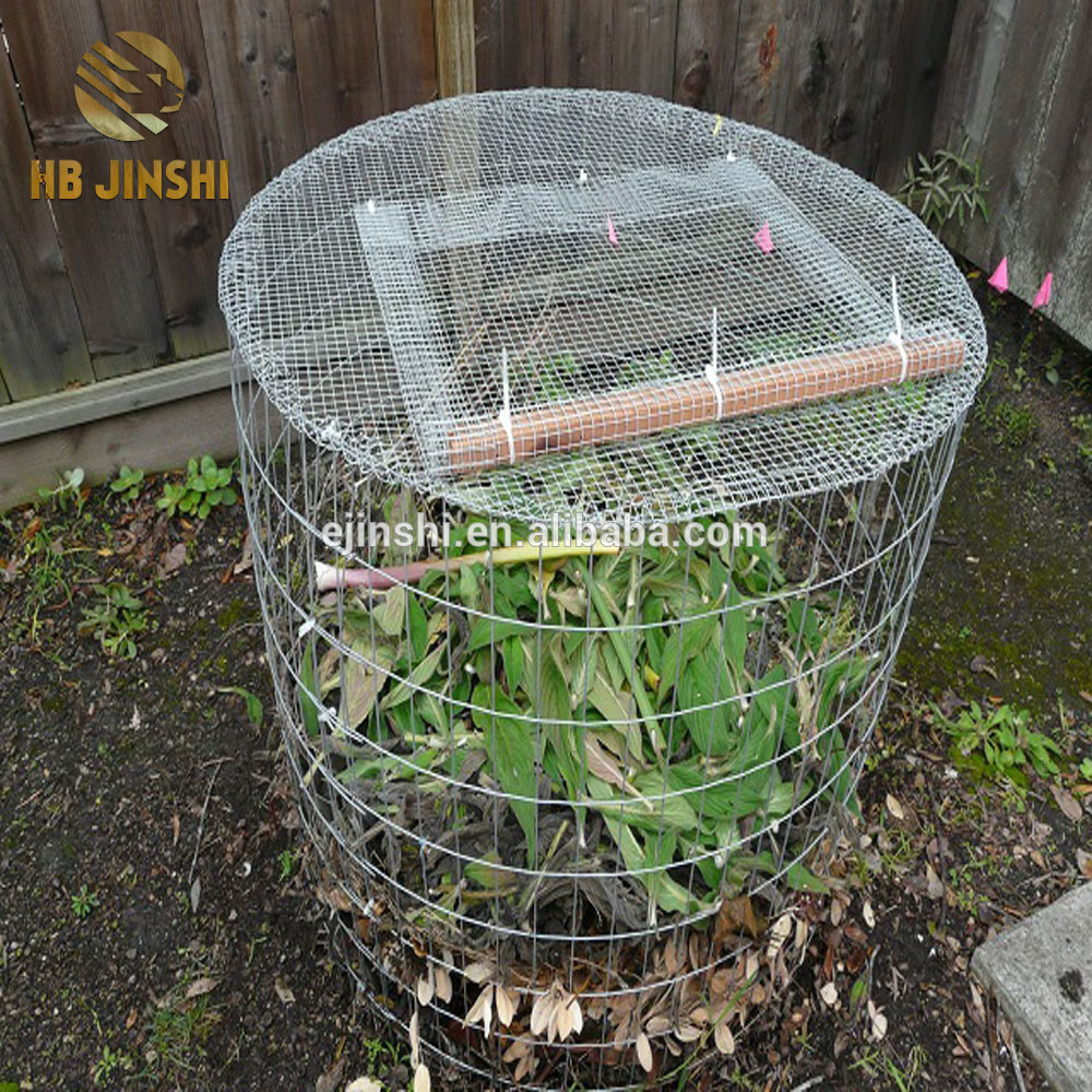 DIY Leaf Compost Bin made from wire mesh