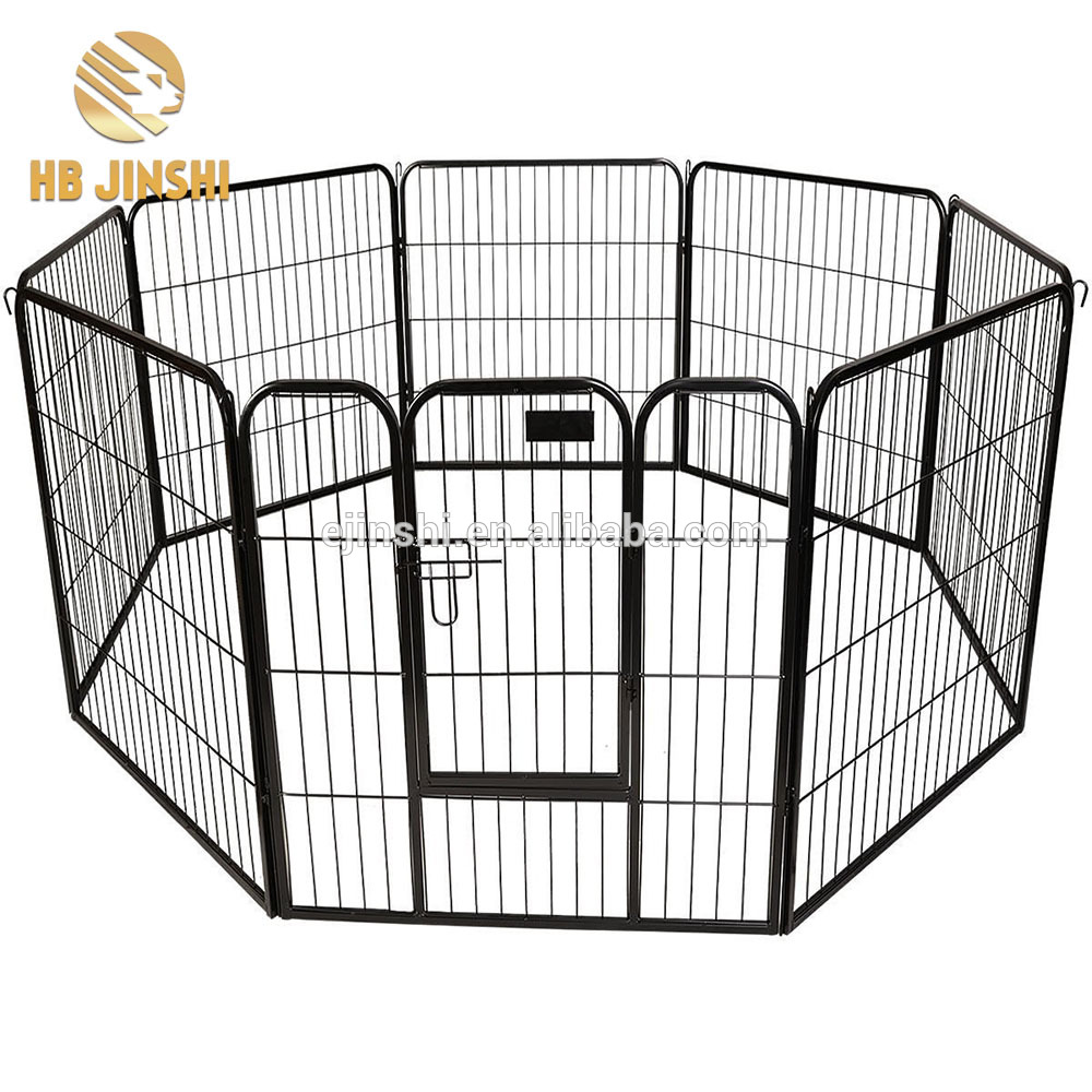 8 pcs panel Kbir Heavy Duty Gaġġa Pet Dog Cat Barrier Fence Eżerċizzju Metal Play Pinna Kennel