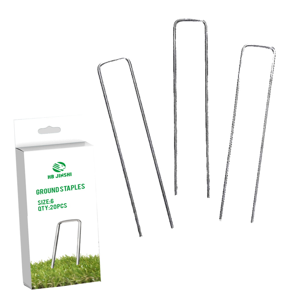 Bergalvani 6''*1''*6'' Kokok Tanah Pasak U Berbentuk U Pancang Landskap Taman Sod Staples