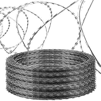 Hot dip galvanized 40-60 g/m2 razor wire BTO-22 Cross Clipped type 45 /73/96 cm