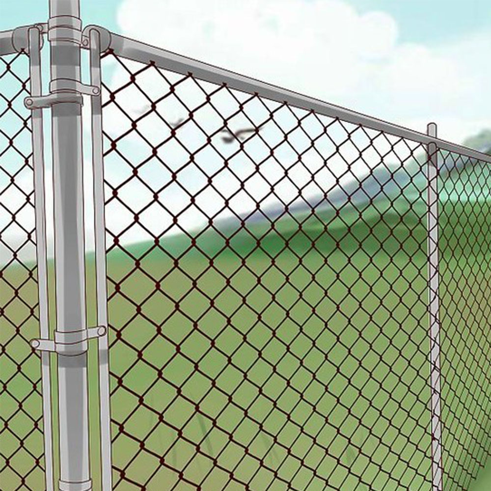 Hàng rào liên kết chuỗi hình kim cương mạ kẽm và bọc PVC