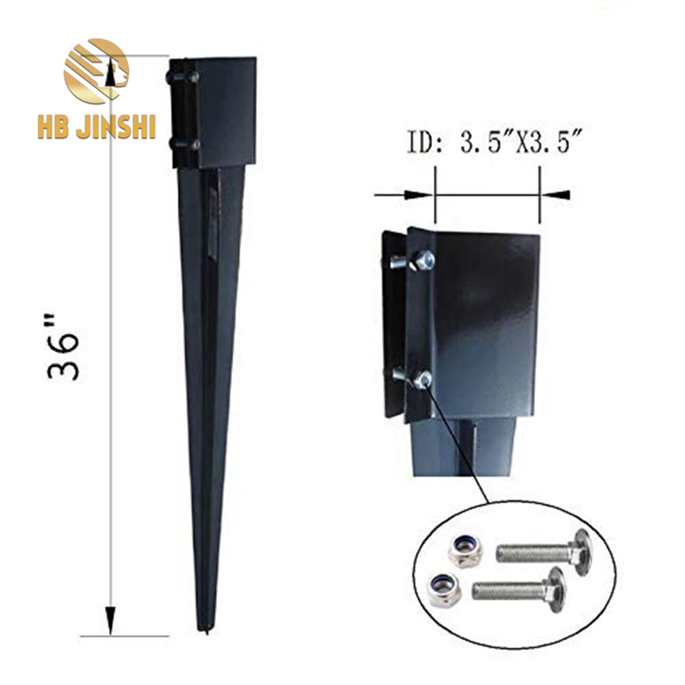 Black Powder Coated Post Anchor Ground Spike