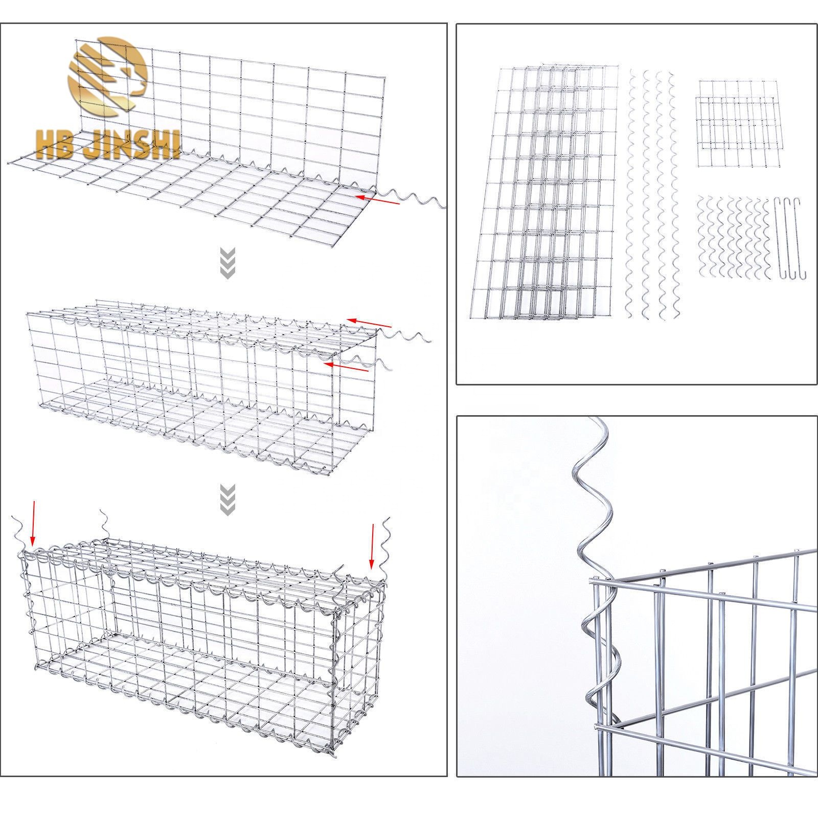 Hot Dipped galvanized Welded Gabion Box Gabion Wall