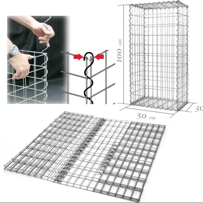 1m*0.5m*0.3m  Galvanized Welded Gabion Wire Mesh Gabion Box