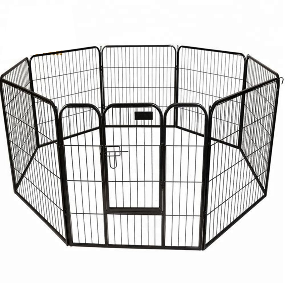 8 Panels Metal Welded Wire Gæludýr leikgrind Ground Dog Kennel