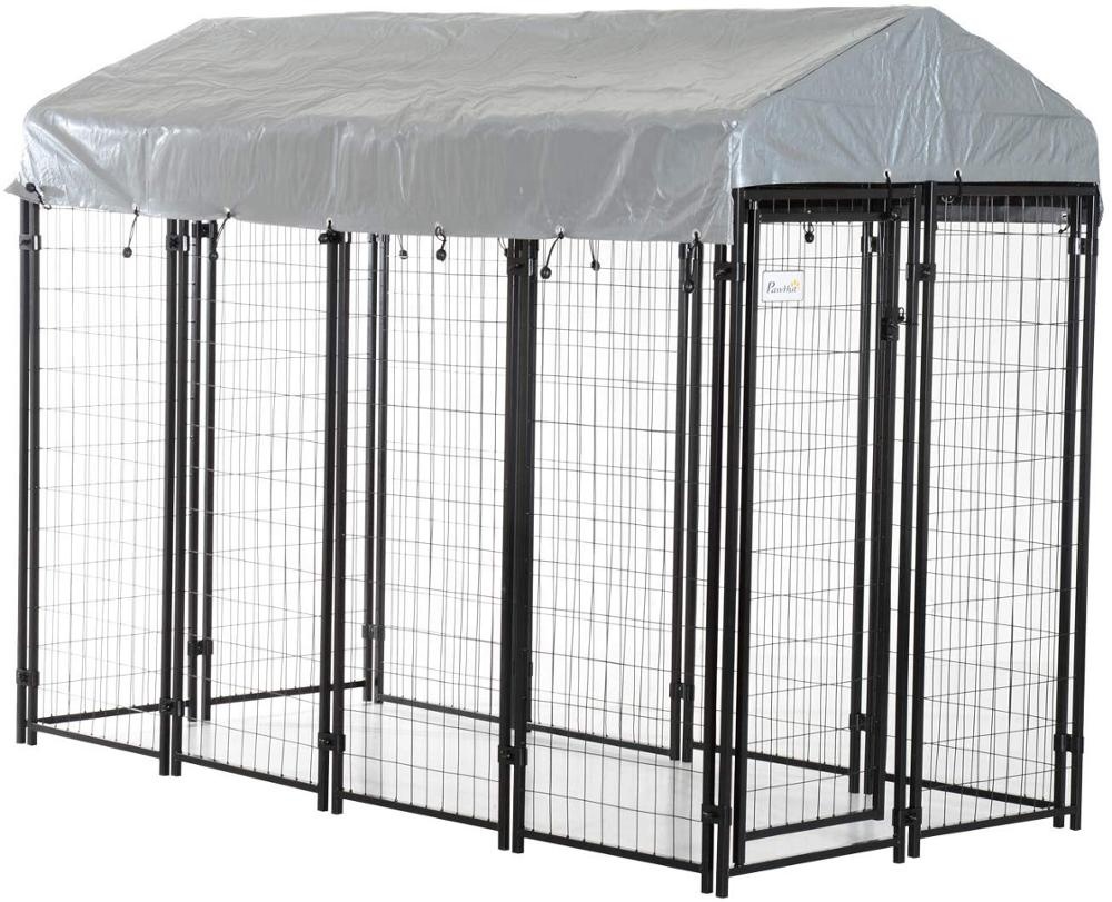 Welded Wire Dog Kennel Lig-on sa gawas nga Dakong Dog Cage