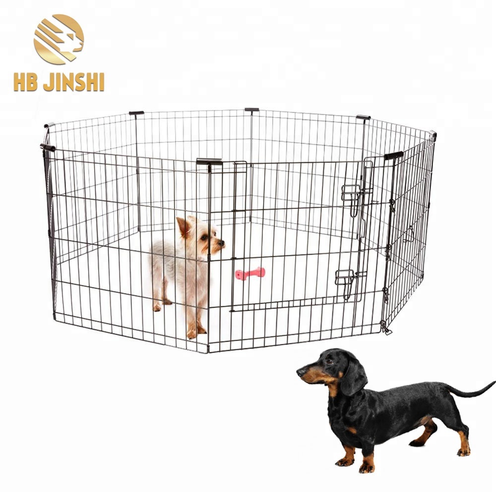 kooi hond 8 panel 42 "-Black Tall Dog Box / opvouwbare hondenkooi